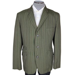 Vintage 1960s Hardy Amies Mens Suit Jacket Striped Wool Worsted Size M L