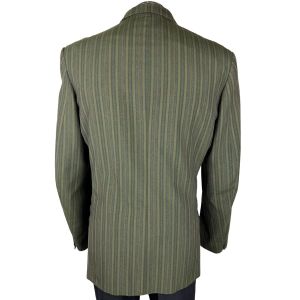 Vintage 1960s Hardy Amies Mens Suit Jacket Striped Wool Worsted Size M L - Fashionconstellate.com