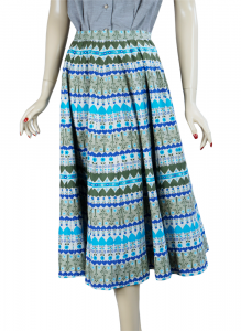50s Novelty Print Full Skirt - Fashionconstellate.com