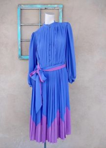 1980s Shirtdress Purple Boss Lady Dress 