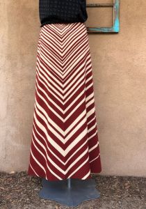 1970s Wool Maxi Skirt Chevron Striped Sz M L - Fashionconstellate.com