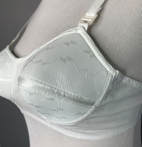 Size 30B Deadstock 1960s Bullet Bra by Famous Maid - White Cotton Padded Torpedo - Fashionconstellate.com