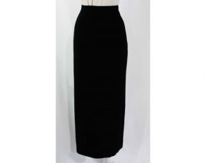 Size 4 Black Skirt - Classic Crepe 1960s Maxi Skirt - Long Ankle Length Formal Evening Separates