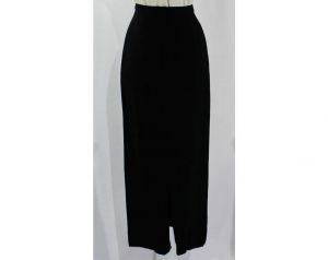 Size 4 Black Skirt - Classic Crepe 1960s Maxi Skirt - Long Ankle Length Formal Evening Separates - Fashionconstellate.com