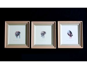 Antique Hats Picture Trio - Set of 3 Framed Prints - Victorian Pink Bonnets & Millinery - 1990s Home