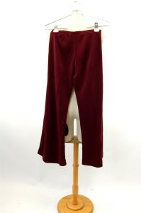 1970s knit pants bell bottom pants stretch burgundy warm casual pants Les Steinhardt Size S - Fashionconstellate.com