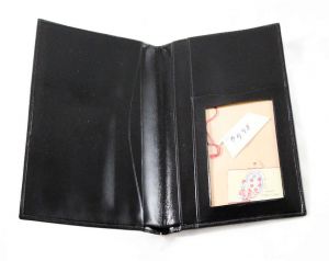 1940s Fine Black Wallet - Exquisite Italian Leather with Gold Double Pinstripe - Made in Italy - 40s - Fashionconstellate.com