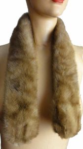 Mink Fur Collar Vintage 50s Beige Honey Mink Scarf Genuine Fur by Singer & Lucas