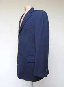 Vintage 1980s Yves Saint Laurent Sport Coat, YSL pour homme Jacket, Navy Wool 2-Button Blazer - Fashionconstellate.com