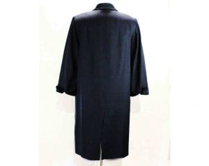 Size 14 Designer Coat - Rare 1950s Navy Silk Overcoat by Irene - Mid Century 40s 50s Large Tailored  - Fashionconstellate.com