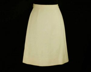 Size 6 Ivory Mini Skirt - Mod 1960s Cream Wool Knit - Posh 60s Go Go Girl - England Jaeger Label  - Fashionconstellate.com