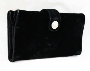 FINAL SALE 1950s Black Velvet Handbag - 50s Evening Purse - 50's Winter Formal Bag with Rhinestones 