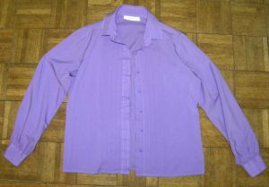 70s Purple Pleated Silky Polyester Blouse by Josephine | Fits Small to Medium - Fashionconstellate.com