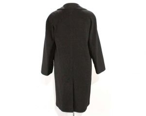 Size 12 Black Coat - 80s Calvin Klein - 1980s Designer Large Merino Wool Coat - Soft as Cashmere  - Fashionconstellate.com