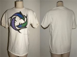 90s DOLPHIN Art T Shirt | Artist John A Conroy Colorful Art Print Tee