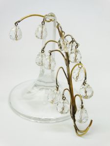 Victorian Era Lily of The Valley Crystal Teardrops Gold Metal Brooch Hat Pin Return of Happiness