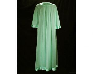 Seafoam Green 60s Robe - 1960s Summer Lounge Wear - Up To Size 14 - Gossard Artemis Double Layer  - Fashionconstellate.com