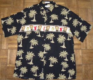 80s 90s Pierre Cardin Hawaiian Shirt | Aloha Beach Margarita Cocktail Palm Print |Men 48 - 50'' chest - Fashionconstellate.com