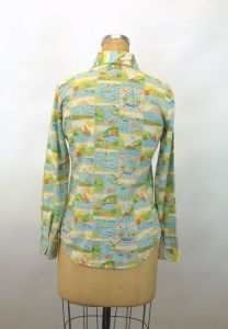 1970s Levi's shirt novelty shirt linen long sleeved boating lake nautical theme Size M - Fashionconstellate.com