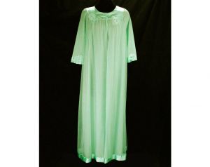 Seafoam Green 60s Robe - 1960s Summer Lounge Wear - Up To Size 14 - Gossard Artemis Double Layer 