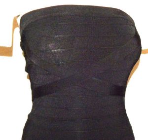 90's Y2K Vintage Midi Black Bandage Dress w/Floral Silk Ruffle Flounce Skirt by Bebe | XS - Fashionconstellate.com