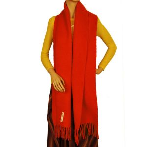 Vintage 1960s Orange Wool Muffler Scarf - Fashionconstellate.com