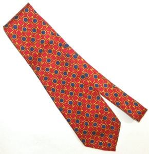 Vintage Christian DIOR Silk Tie | Horse Bit Equestrian True Red