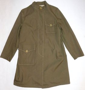 60s Olive Green MOD Raincoat Trench Coat | Vintage Great Six Drench Coat | Fits XS to S - Fashionconstellate.com