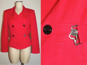 80s 90s Tailored Red Wool Blazer | MOD Jacket | Entre Deux Modes by Carrie Rouveyrol | Chic S
