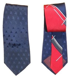 80s Lanvin Silk Tie | Lanvin Paris Navy & Red Necktie