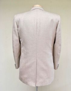 Vintage 1980s LANVIN Jacket, 80s Designer Jacket, Beige Wool 2-Button Sport Coat, Men's Summer Wool - Fashionconstellate.com