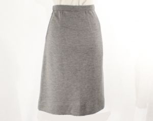 Size 2 1960s Gray Skirt - Classic Heathered Knit Pencil Straight Skirt - Light Medium Grey Wool  - Fashionconstellate.com