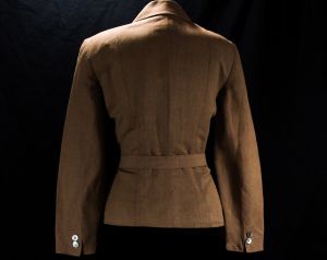 Size 10 Karl Lagerfeld Suit Jacket - 1990s Brown Linen Designer Trench Style Blazer - 80s 90s  - Fashionconstellate.com