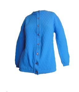 Vintage 60s Cardigan Sweater Periwinkle Blue Sweater Acrylic Button Front by Sears | S/M