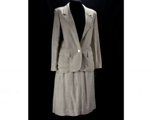 Size 8 Raw Silk Suit Late 70s Neutral Flaxen Beige Roth Le Cover Deadstock 1970s 80s Jacket & Skirt - Fashionconstellate.com