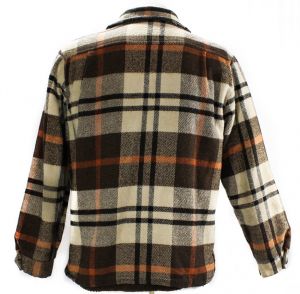 Men's Medium 1960s Brown Plaid Jacket - Working Man Lumberjack - Rustic Fall Autumn 60s Outerwear - Fashionconstellate.com