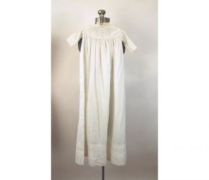 Edwardian christening gown baby dress white cotton pintucks eyelet lace infant dress