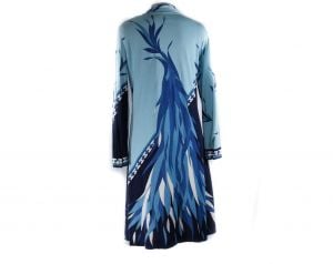 Size 10 Aquatic Print Dress from Italy - 1960s Designer Label Gianantonio - Powder Blue & Black  - Fashionconstellate.com