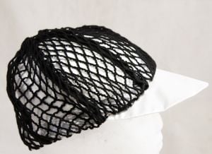 Hip-Hop 1980s 90s Baseball Cap - Black Fishnet Hat - See Through Fish Net with Metallic Silver  - Fashionconstellate.com