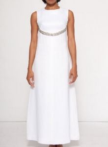 Constance pearl satin wedding dress, 60s dress, evening gown, simple wedding dress - Fashionconstellate.com