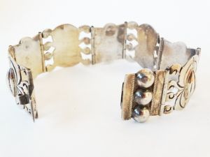 1940s Mexican Sterling Silver Link Bracelet Signed Silver Bracelet - Fashionconstellate.com