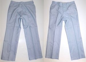 60s Men's MOD Blue & White Pinstripe Pants Trousers by Sears  | W 34 x L 29.5