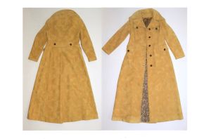 70s Maxi Coat | Mustard Trench Coat | Vintage Hippie BOHO | Fits XS-S - Fashionconstellate.com
