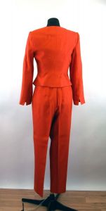 1990s pant suit burnt orange corset top zip front modern suit Linda Segal Size 8  Size M - Fashionconstellate.com