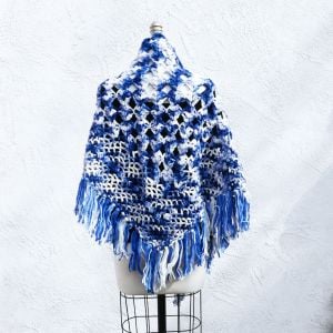 Blue Crochet Handmade Shawl - Fashionconstellate.com