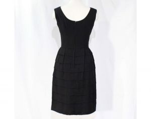 Size 4 Black Wiggle Dress - Sexy 1950s Fitted Cocktail - Small 50s 60s Bombshell Party Dress - Fashionconstellate.com