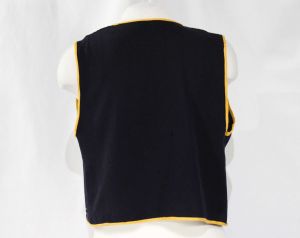 Size 8 Gypsy 1920s Vest - As Is Authentic Flapper Era 20s Open Front Top with Top Stitched Swirls  - Fashionconstellate.com