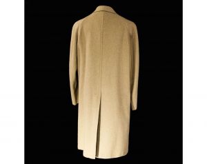 Mens Medium Large Overcoat - Classic Men's Camel Tan Wool Coat - Handsome Trench Style Outerwear - Fashionconstellate.com