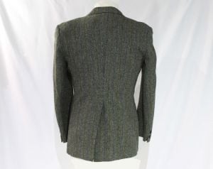 Men's 1960s Suit Jacket - Small to Medium - Gray Herringbone Wool Tweed Blazer - Mens 60s Sport Coat - Fashionconstellate.com