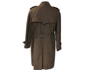 Large Men's 1960s Trench Coat - Classic Detective Spy Overcoat - Chocolate Brown 60s Fall Winter  - Fashionconstellate.com